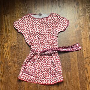 Little Marc Jacobs Red Floral Print Belted Tunic Dress